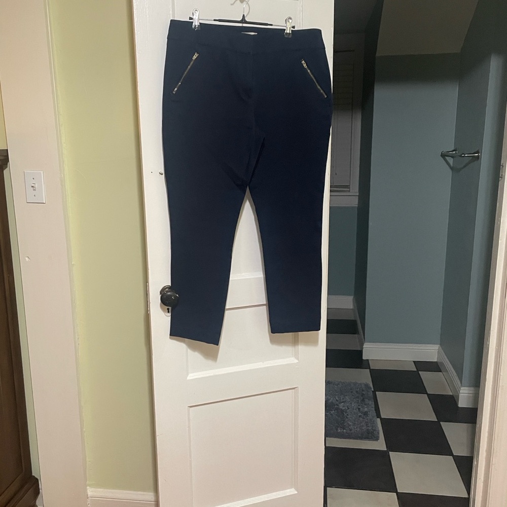 LOFT Dark Blue Trousers with Gold Details